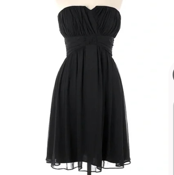 White House Black Market Pleated Strapless A Line Cocktail Dress Size 0 🖤✨ - Picture 2 of 9